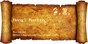 Hengl Martin névjegykártya
